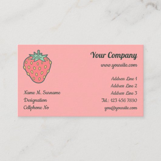 Strawberry Icon Visitekaartje (Voorkant)