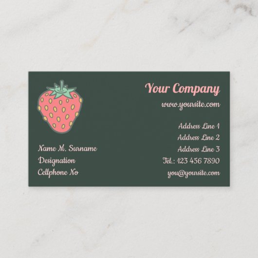 Strawberry Icon Visitekaartje (Voorkant)