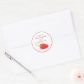 Strawberry Illustration Jam Ronde Sticker (Envelop)