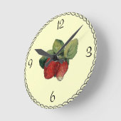  Strawberry Illustration Wall Clock Ronde Klok (Hoek)