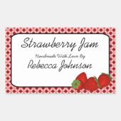 Strawberry Jam Aangepaste tekst Jar Label (Voorkant)