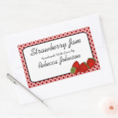 Strawberry Jam Aangepaste tekst Jar Label (Envelop)