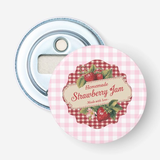 Strawberry Jam Button Flesopener (Voorkant)