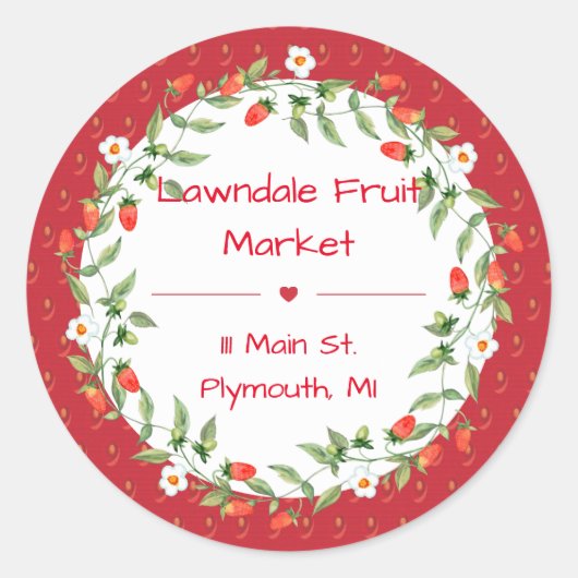 Strawberry Jam Canning Label (Voorkant)