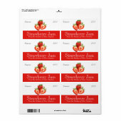 Strawberry Jam Canning Labels (Full Sheet)