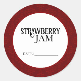 Strawberry Jam Canning Lid Labels
