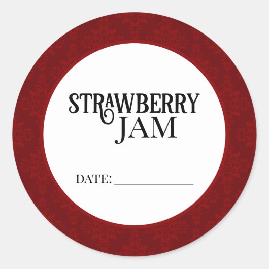Strawberry Jam Canning Lid Labels (Voorkant)