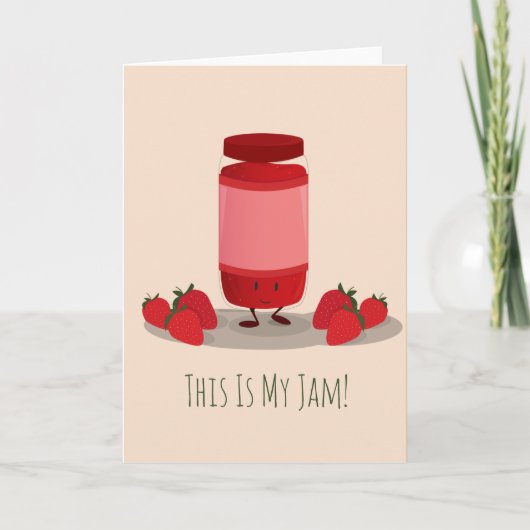 Strawberry Jam cartoon character | Greeting Card Kaart (Voorkant)