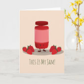 Strawberry Jam cartoon character | Greeting Card Kaart (Gele Bloem)