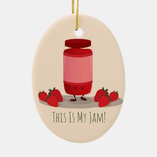 Strawberry Jam cartoon | Versiering Keramisch Ornament (Achterkant)