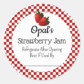 Strawberry Jam Custom Canning Jar Sticker (Voorkant)