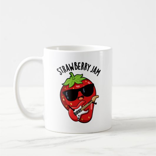 Strawberry Jam Funny Fruit Pun Koffiemok (Links)