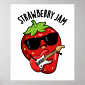 Strawberry Jam Funny Fruit Pun Poster (Voorkant)