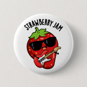 Strawberry Jam Funny Fruit Pun Ronde Button 5,7 Cm (Voorkant)