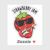 Strawberry Jam Funny Fruit Pun Sticker (Vel)