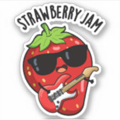 Strawberry Jam Funny Fruit Pun Sticker (Voorkant)