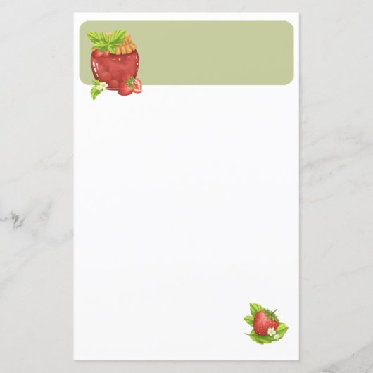 Strawberry Jam Gepersonaliseerd Briefpapier (Achterkant)