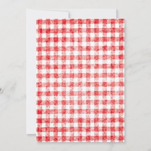 Strawberry Jam Gingham Bruids Douche Uitnodiging (Achterkant)