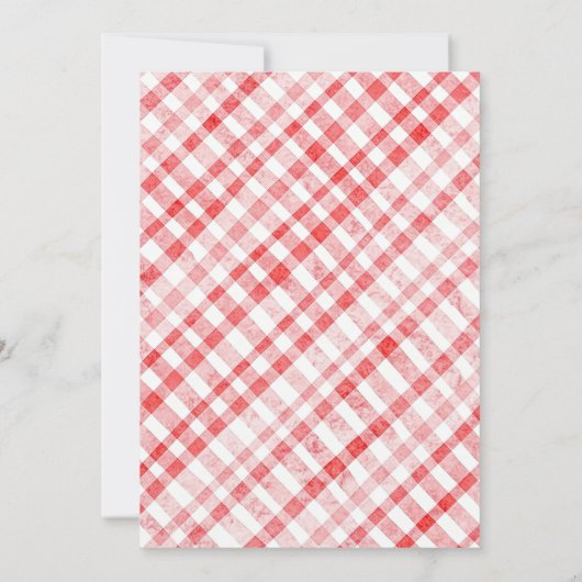 Strawberry Jam Gingham Bruids Douche Uitnodiging (Achterkant)