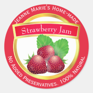 Strawberry Jam Homemade Preserve Canning Ronde Sticker