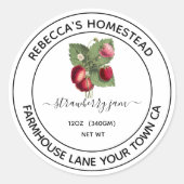 Strawberry Jam Illustratie van sierpot Ronde Sticker (Voorkant)