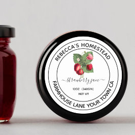 Strawberry Jam  Illustratie van sierpot Ronde Sticker