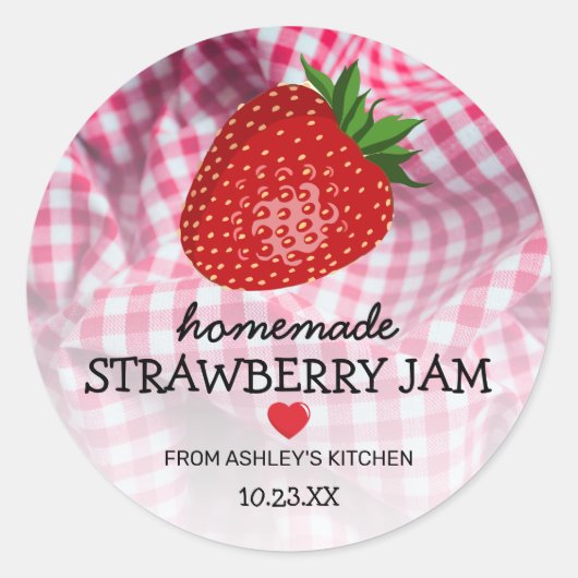  Strawberry Jam Jar Food Label (Voorkant)