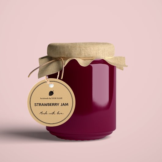 Strawberry Jam Jar Hang Label Packaging Design