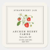 Strawberry Jam Jar Label (Voorkant)