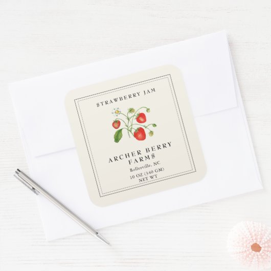 Strawberry Jam Jar Label (Envelop)