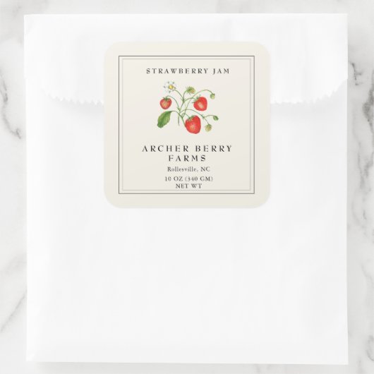  Strawberry Jam Jar Label (Tas)