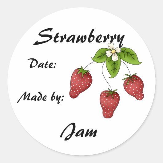 Strawberry Jam Jar Label (Aanpassen) (Voorkant)