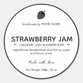 Strawberry Jam Jar Label Packaging Design (Voorkant)