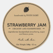 Strawberry Jam Jar Label Packaging Design (Voorkant)