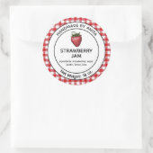Strawberry Jam Jelly Jar Label Plaid Gingham (Tas)