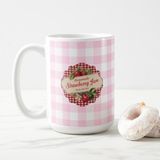 Strawberry Jam Koffiemok (Met donut)