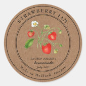  Strawberry Jam Kraft papier inblikken label (Voorkant)