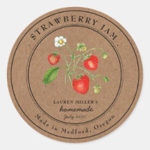  Strawberry Jam Kraft papier inblikken label