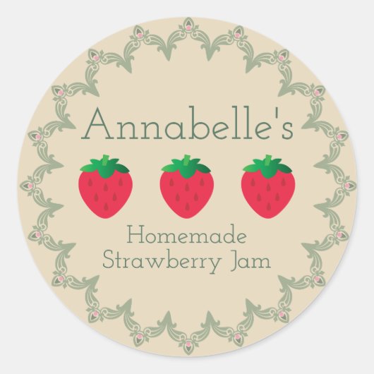 Strawberry Jam Label (Voorkant)
