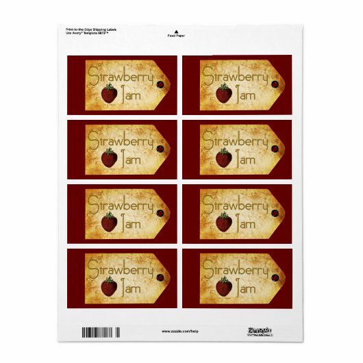 Strawberry Jam Label (Full Sheet)