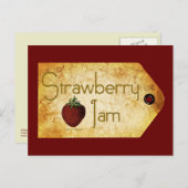 Strawberry Jam Label Briefkaart (Voorkant / Achterkant)