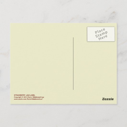 Strawberry Jam Label Briefkaart (Achterkant)