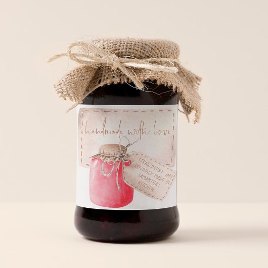 Strawberry Jam Label Homemade met liefdesnaam