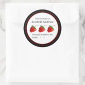 Strawberry Jam Label Modern minimalist personalise (Tas)