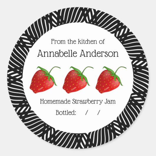 Strawberry Jam Label Modern personaliseren (Voorkant)