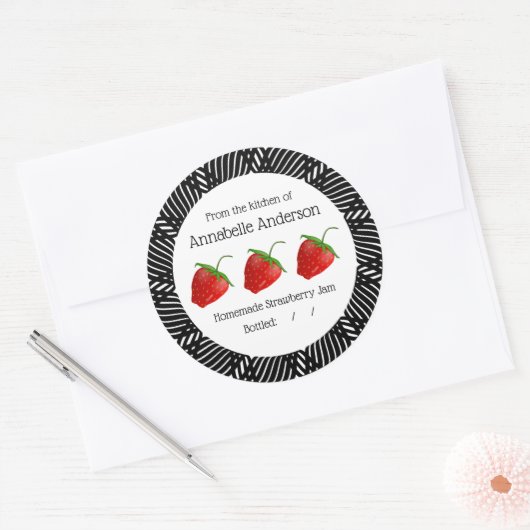 Strawberry Jam Label Modern personaliseren (Envelop)