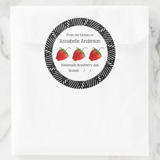 Strawberry Jam Label Modern personaliseren (Tas)