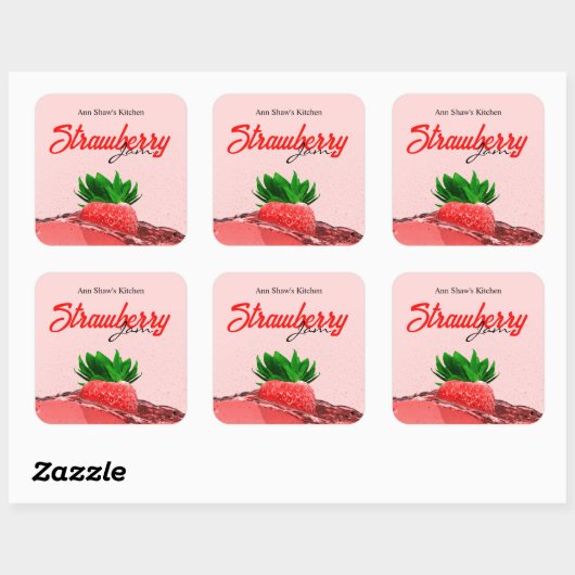 Strawberry Jam Label Sticker (Vel)