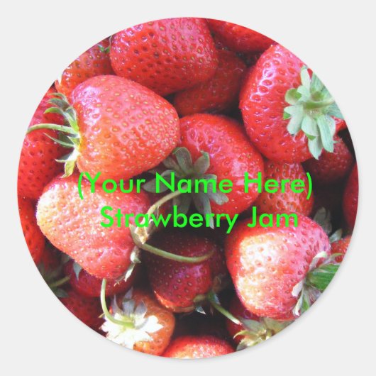Strawberry Jam Label Sticker (Voorkant)