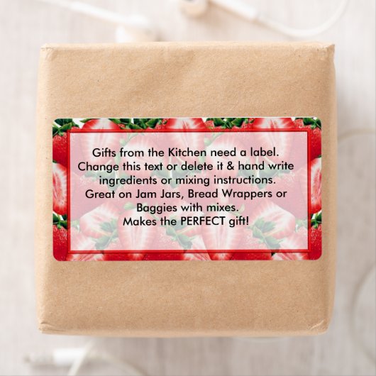 STRAWBERRY Jam Labels Kitchen Gift-labels (Insitu)
